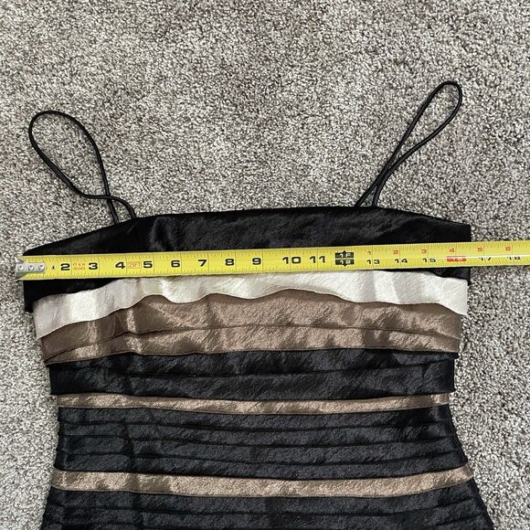 Dressbarn Dress Barn Shiny Tiered Layered Sleeveless Dress Women’s Size 10 - Picture 9 of 11